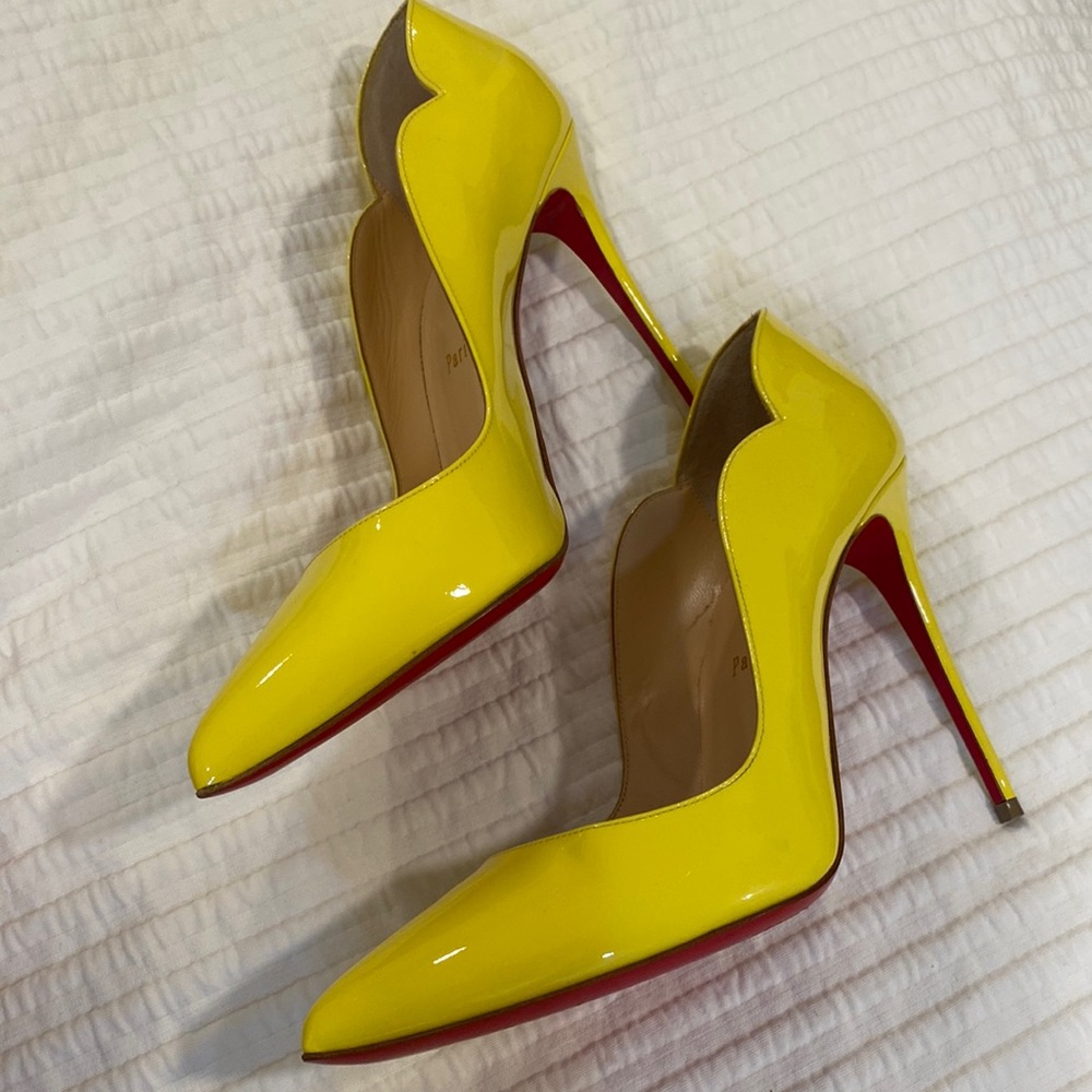 Yellow louboutin heels